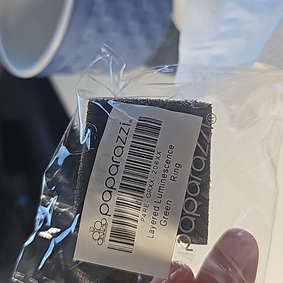 Layered Luminescence Green Ring  Size 5-9 Stretchy Rhinestones - Picture 4 of 4